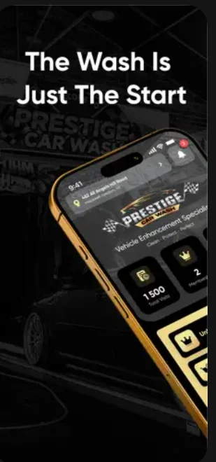 Prestige app home screen — The Wash Is Just The Start