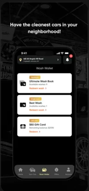 Wash Wallet — wash books, single washes and gift card balances