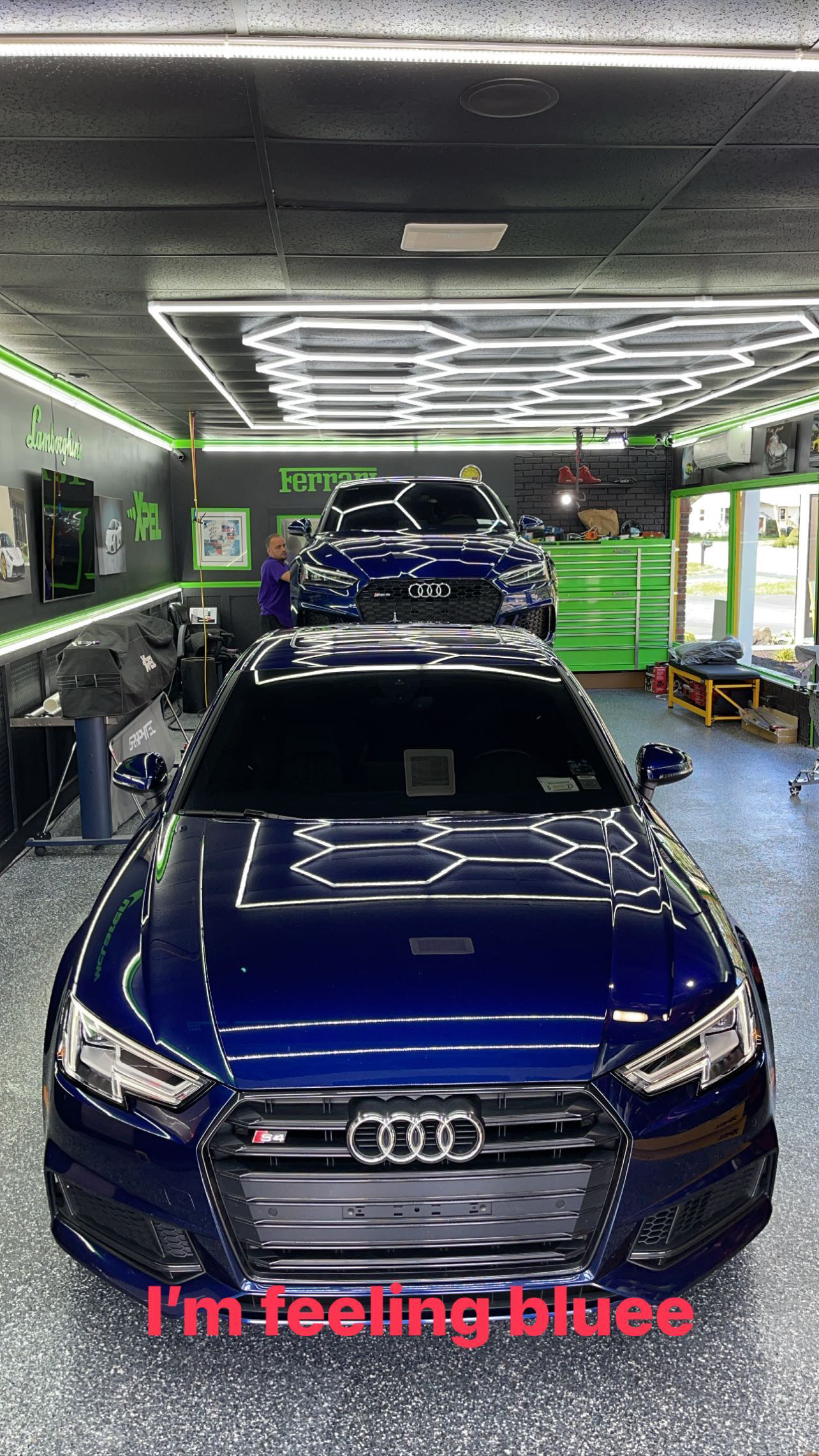 Corrected deep-gloss Audi S4 paint with mirror reflections at Prestige in Hopewell Junction NY