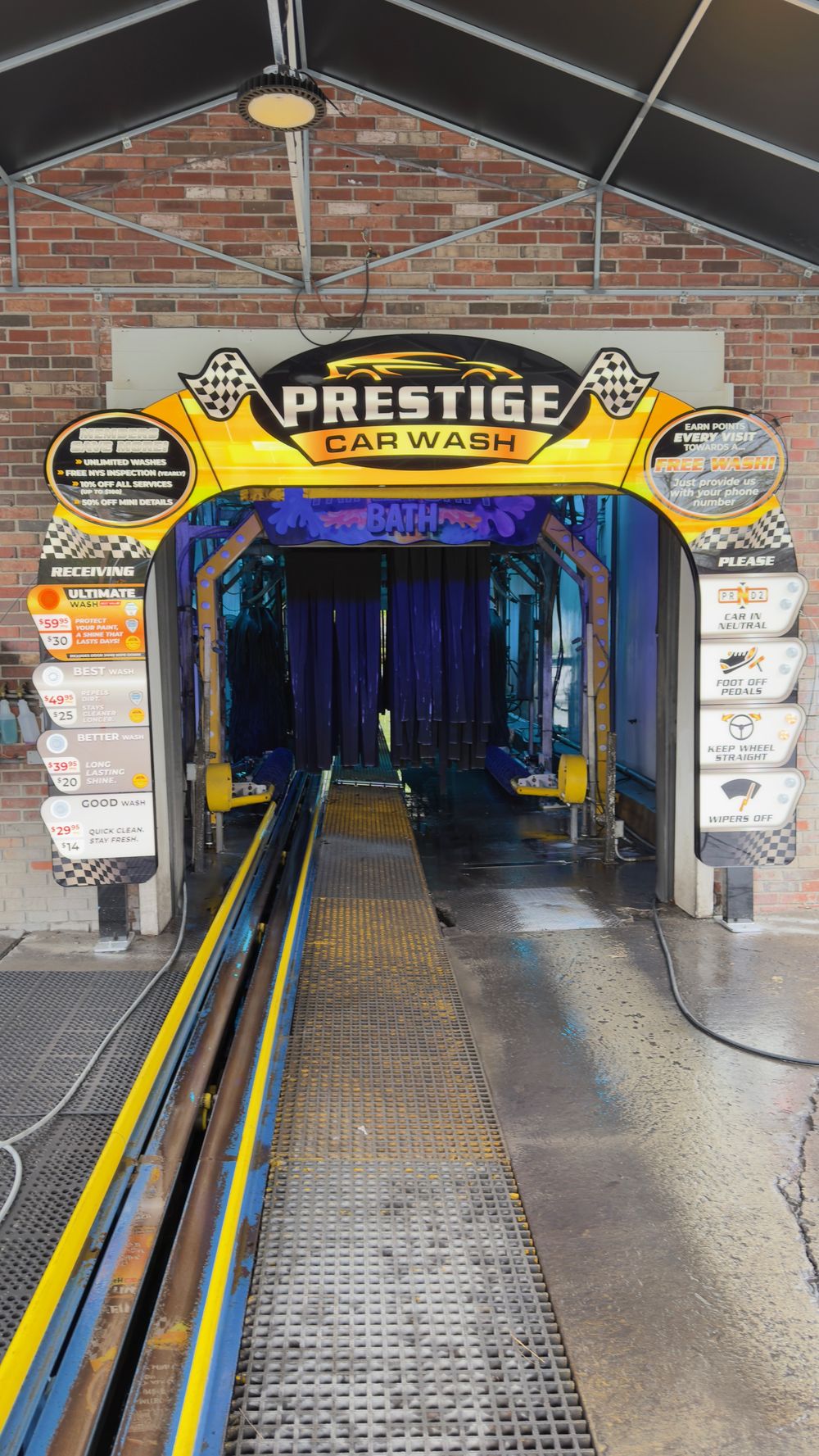 Prestige soft-touch tunnel car wash entrance in Hopewell Junction NY