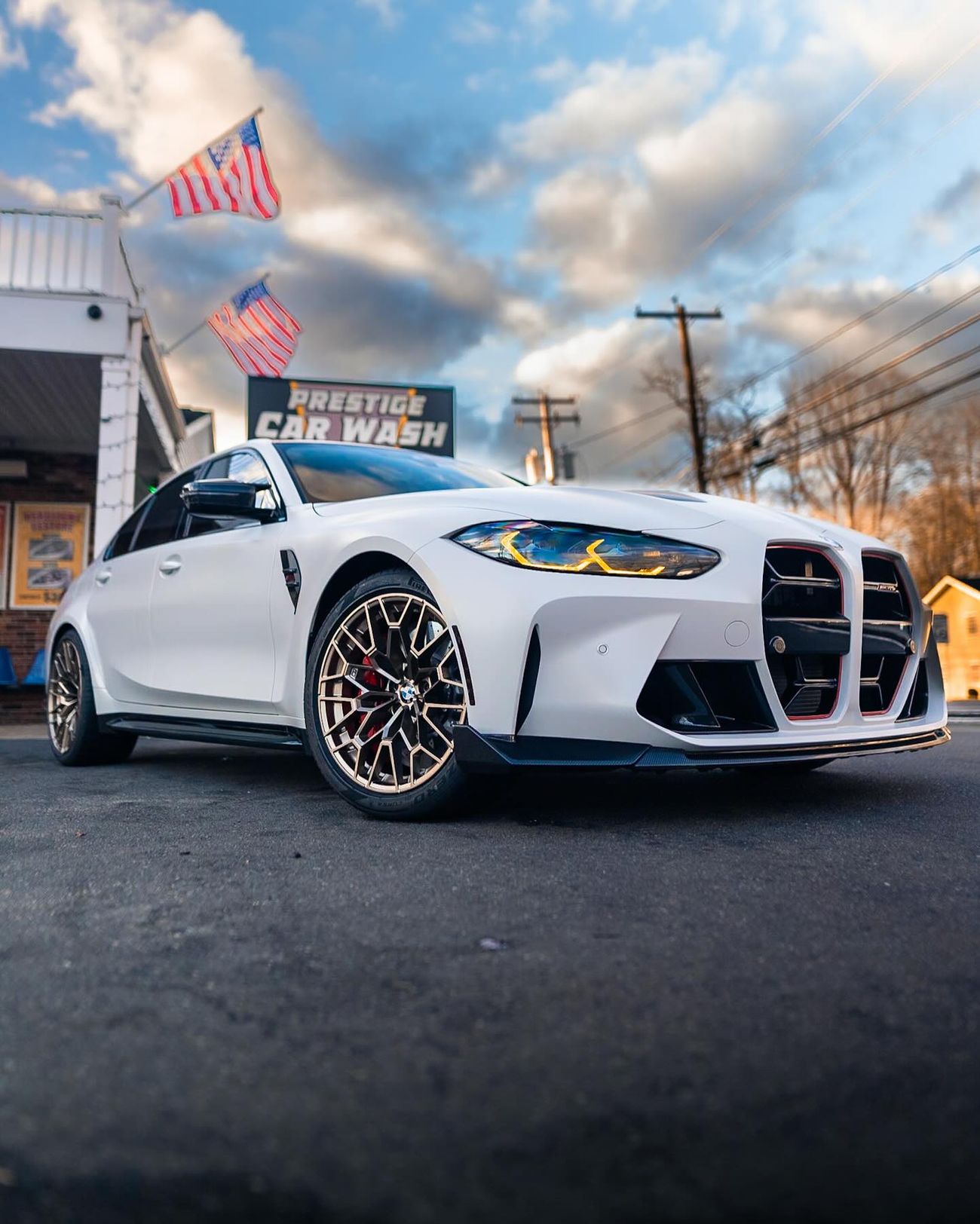 Wrapped and tucked PPF edges hand-finished on a BMW M3 CS in Hopewell Junction NY