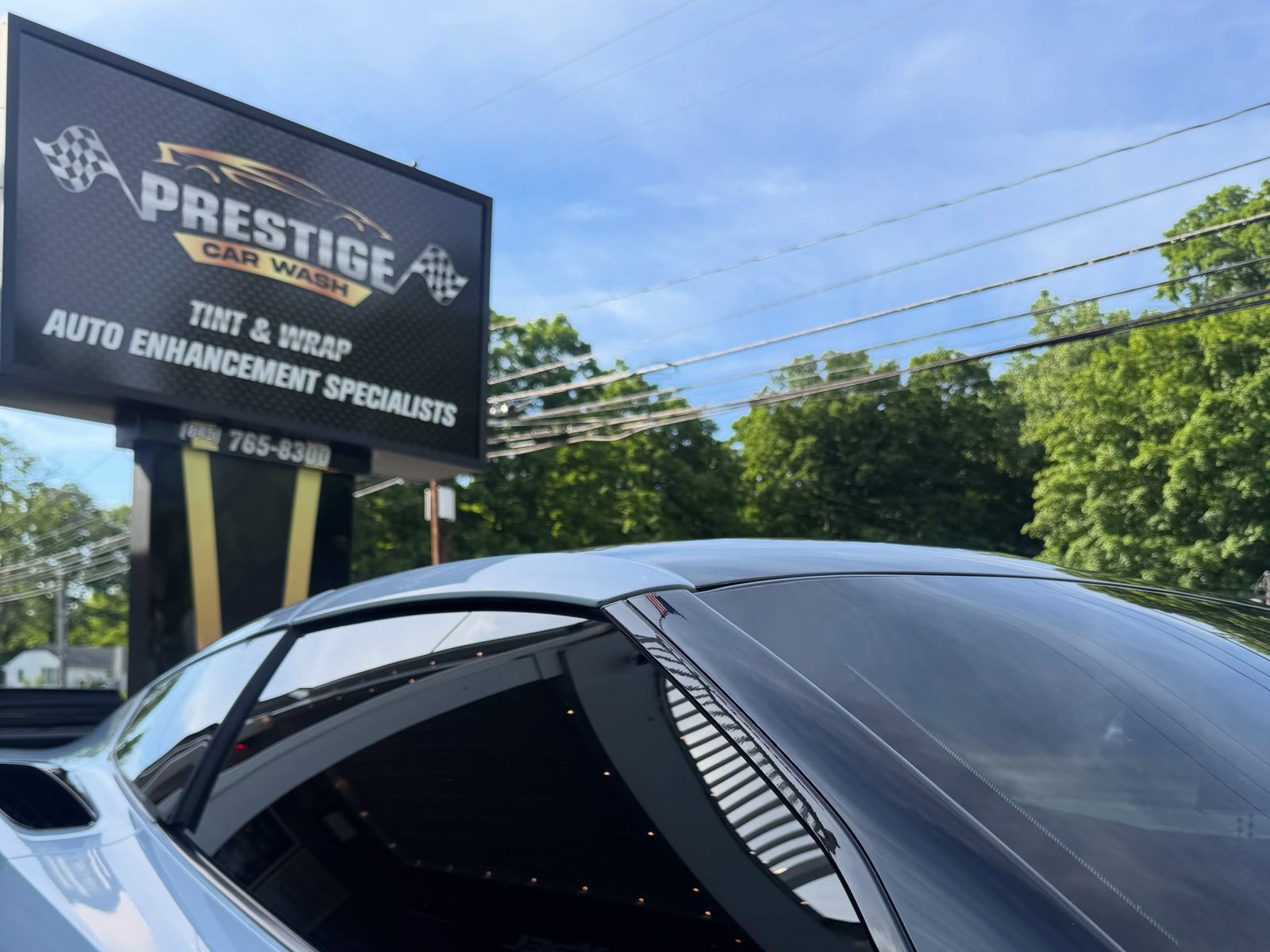Fresh ceramic window tint at Prestige Car Wash in Hopewell Junction NY